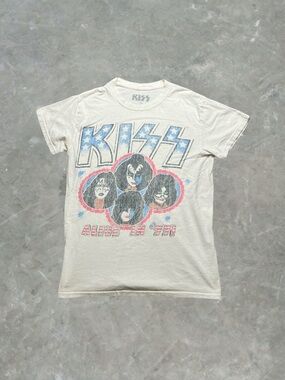 ☀️ Kiss Alive '77 Classic Rock Band Tee Mens Size XS White